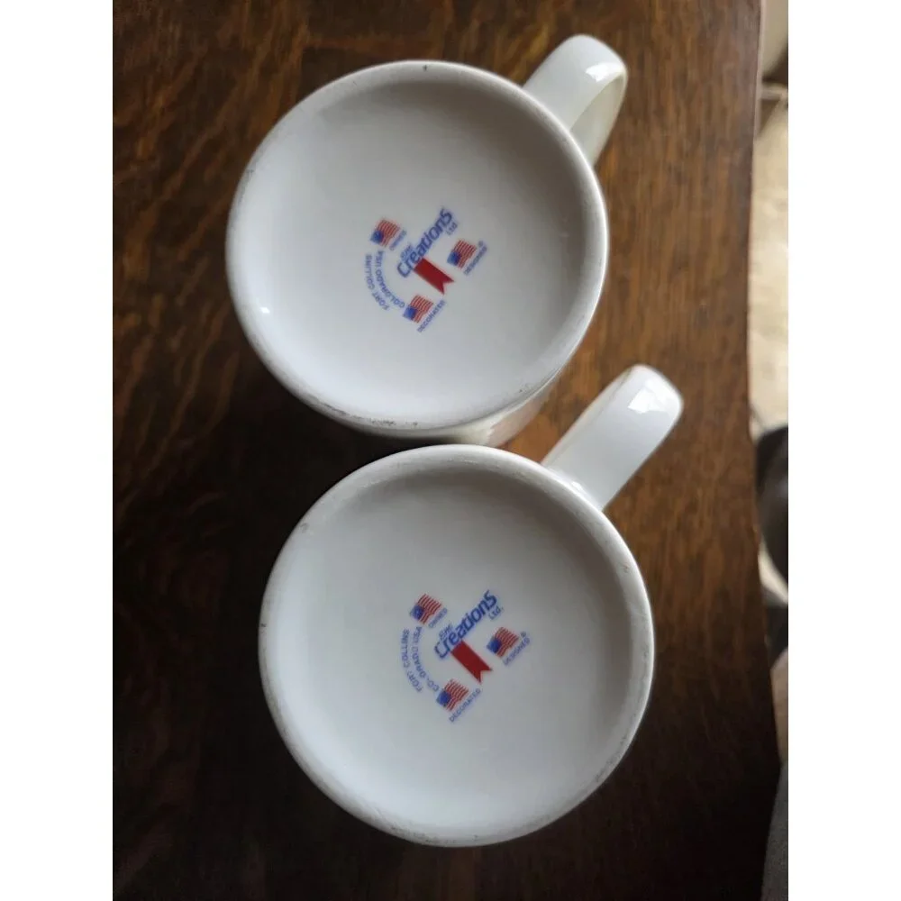 Pair Vintage SMI Creations Advertising Coors Beer 12 Oz Ceramic Coffee‎ Mug Cup
